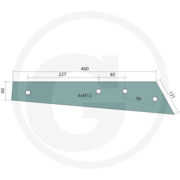 Bande de roulement avec boulons, droite 1" - pour streifenkörper bp-321 ps