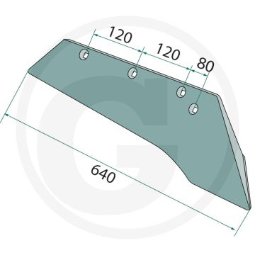 Snavelschaar rechts, gecoat - totale lengte 640mm