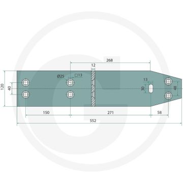 Zoolijzer inclusief bouten, lang, rechts / links - wp351w passend voor bp-320 w, bp-324 w, bp-330 ws - afb. nr. 11