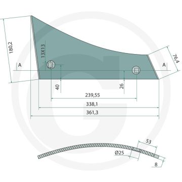 Rister-voorstuk links, voor strokenrister vrp350wl bp-350 w bp-351 ws