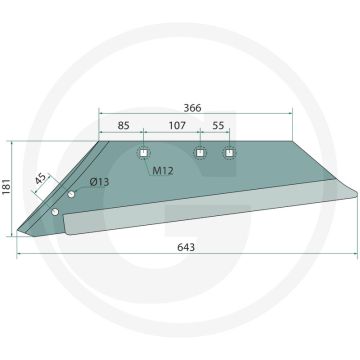Schaarpunt rechts - passend voor lichaam: bp-301 o, bp-301 os, bp-303 o, bp-303 os, bp-305 os, bp-307 o