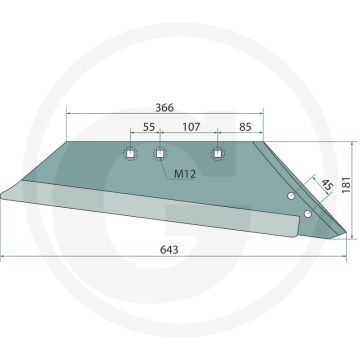 Schaarpunt inclusief bouten, links - passend voor bp-301 o, bp-301 os, bp-303 o, bp-303 os, bp-305 os, bp-307 o