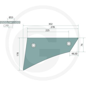 Rister-voorstuk rechts vrp320w bp-320 w, bp-324 w