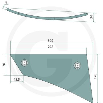 Rister-voorstuk links vrp320wl voor bp-320 w, bp-324 w