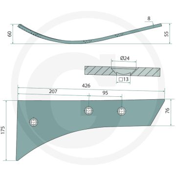 Rister-voorstuk rechts vrp381p voor bp-381 ps