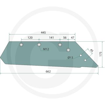 Schaarpunt rechts - passend voor lichaam: xxl, passende bouten: 4x 1801240810, passend voor: vis, ibis 140b, tur, ibis vario, tytan