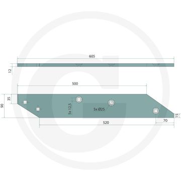 Sole fer à gauche, long - taille : xl