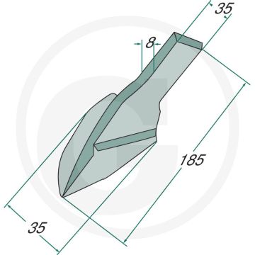 Aanlaspunt voor schaar, links - 100 mm