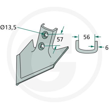Ganzevoetbeitel werkhoek: 50° - werkbreedte 150mm