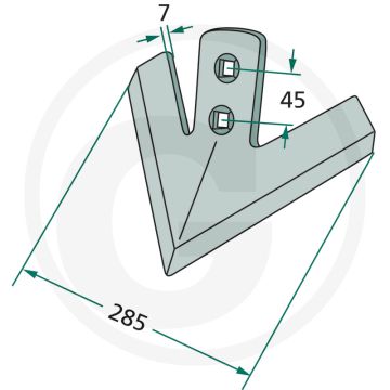 Ganzevoetbeitel radius: 300 - werkbreedte 285mm