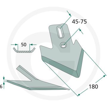 Ganzevoetbeitel werkhoek: 30° - werkbreedte 180mm