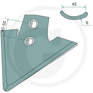 Ganzenvoetbeitel radius: 250 - werkbreedte 260mm