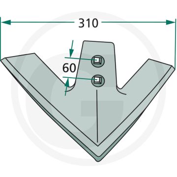 Ciseau à pied d'oie rayon roulé : 300 - largeur de travail 310mm