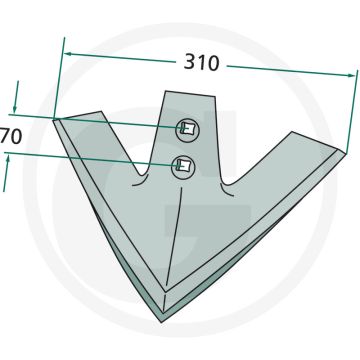 Ganzenvoetbeitel - werkbreedte 310mm