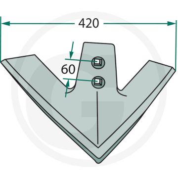 Ciseau à pied d'oie rayon roulé : 300 - largeur de travail 420mm