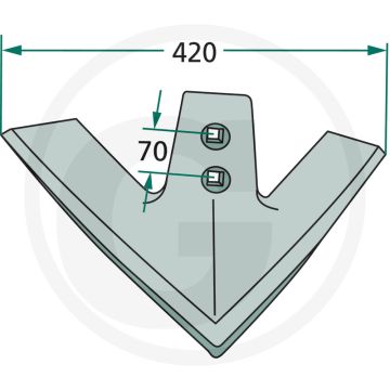 Ganzenvoetbeitel gewalst radius: 300 - werkbreedte 420mm