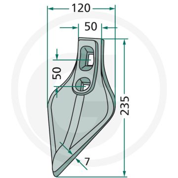 Ganzevoetbeitel - werkbreedte 120mm