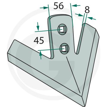 Ganzevoetbeitel radius: 300 - werkbreedte 245mm