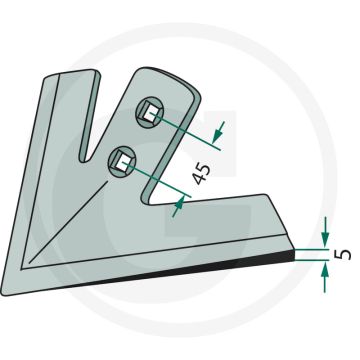Ganzevoetbeitel invalshoek: 35,5° - werkbreedte 230mm