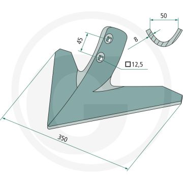 Ganzevoetbeitel - werkbreedte 350mm