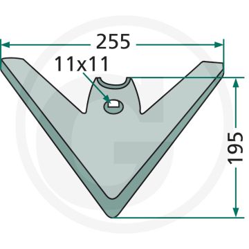 Ganzenvoetbeitel g25, inclusief schroeven - werkbreedte 255mm