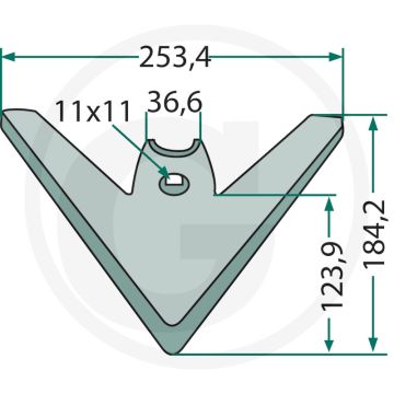 Ganzenvoetbeitel - werkbreedte 255mm