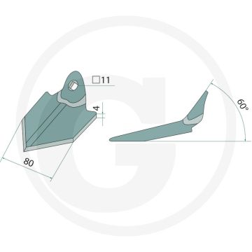 Schoffel 80mm werkbreedte