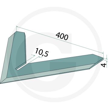 Houe 400 mm de largeur de travail 4 mm d'épaisseur