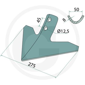 Ganzenvoetbeitel 275mm werkbreedte