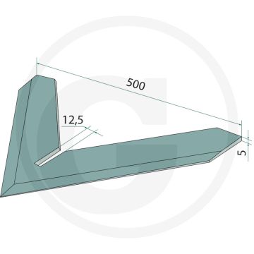 Houe 500mm largeur de travail 5mm épaisseur