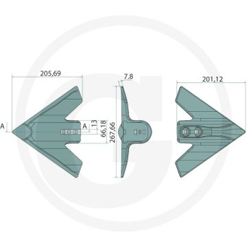 Gänsefußschar 265mm - werkbreedte 265mm