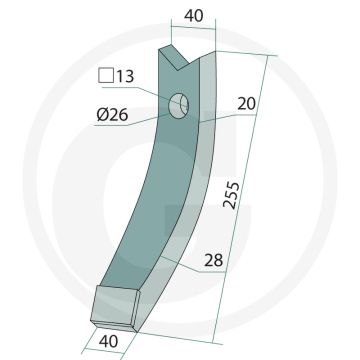 Pointe de cisaillement en carbure pour usage intensif - duolent - 255 x 40 mm - 20-28 mm d'épaisseur