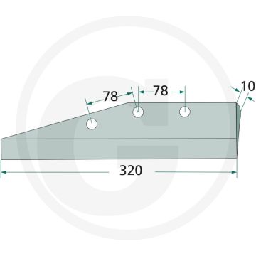 Ganzevoetbeitel links (oude uitvoering) - werkbreedte 320mm