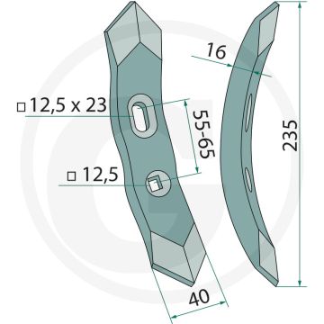 Beitel type: unipress - werkbreedte 40mm