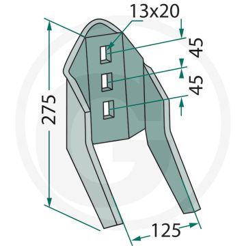 Slijtplaat "speciaal" - dikte: 8mm