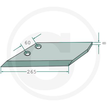 Ganzevoetbeitel links - werkbreedte 265mm