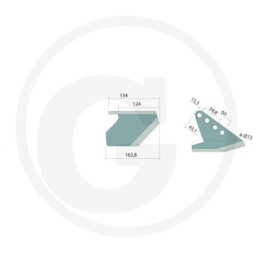 Vleugelschaar smal, links 4-gaats, uitvoering - terrano en tiger mulch mix system - 107,5 mm