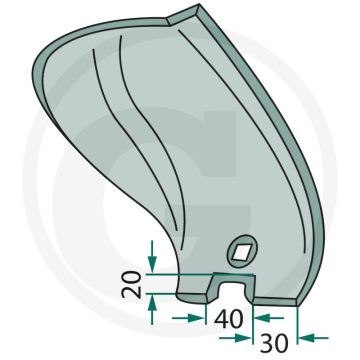 Rister, rand links - dikte: 8mm