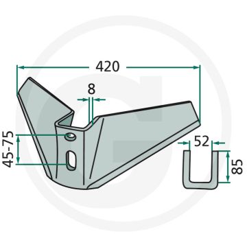 Angle de travail de la cisaille à ailes : 15° - largeur de travail 420mm