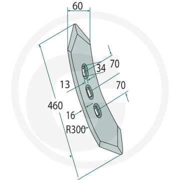 Beitel, smal - werkbreedte 60mm - köckerling vario, ultimo