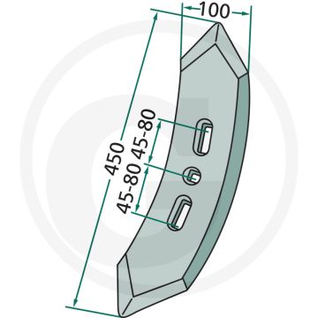 Voorbeitel vario 450 x 100 x 12 mm