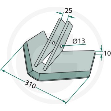 Vleugelschaar - werkbreedte 310mm, topmix trio/quadro/vector