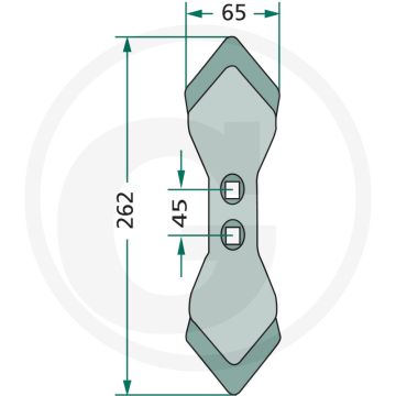 Beitel k32 - afmetingen 262 x 65 x 6 mm