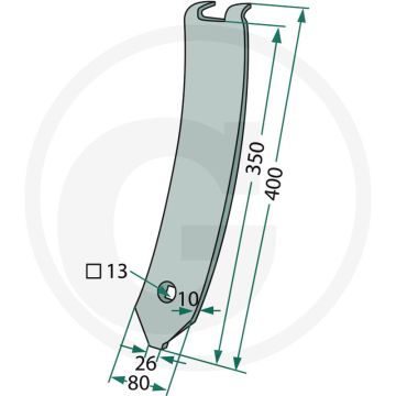 Mittelleitblech delta flex - afmetingen: 10mm stärke