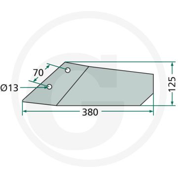 Ganzevoetbeitel rechts - werkbreedte 380mm