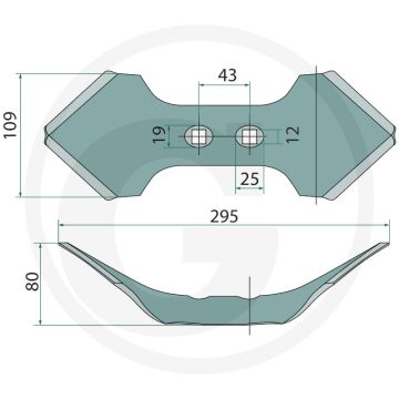 Tweezijdige beitel - werkbreedte 110mm, lengte 290mm