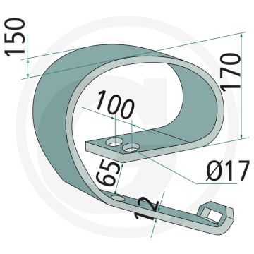 Bladveer - type vfm, afmetingen: 150 x 12 mm
