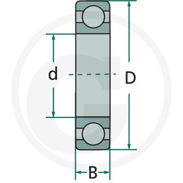 Kogellager 6304 2rs Ø d 20mm staal jd9324 delta flex