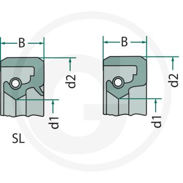 Oliekeerring sl. met stoflip. buiten-Ø: 52mm