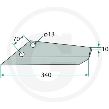 Ganzevoetbeitel links - werkbreedte 340mm